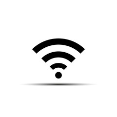 Free wifi flat icon with shadow on white background