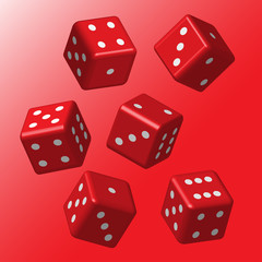 Red Dice with White Points