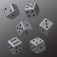 Grey Dice with Black Points