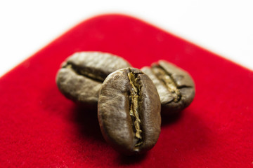  coffee beans on velvet