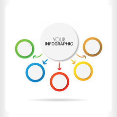 Ifographics number options template on white background