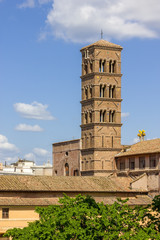 Fototapeta na wymiar Bell Tower Santa Francesca Romana, Roman Forum, Rome, Italy