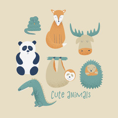 Animals set with panda - 188015459