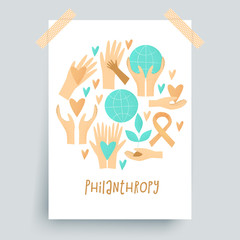 Philanthropy design, vector donation concept - 188015645