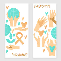 Philanthropy design, vector donation concept