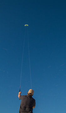 Man flying a parafoil kite