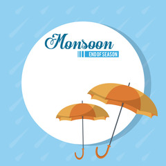 Monsoon end of season icon vector illustration graphic design