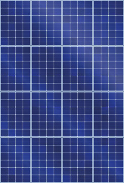 Solar panel background pattern - thermal collector with light reflection of sun beams - illustration of photovoltaic technology - seamless expandable in all directions, vertical orientation.
