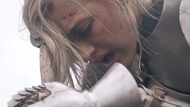 At the woman of the knight, a snot hanging from the nose