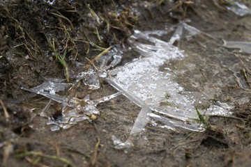 Ice and snow on the ground. Slovakia