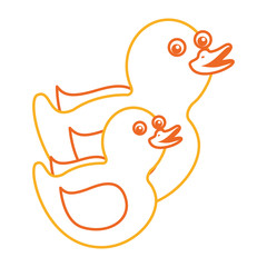 Obraz premium two plastic ducks toy for childs vector illustration