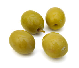 heap of olive on white