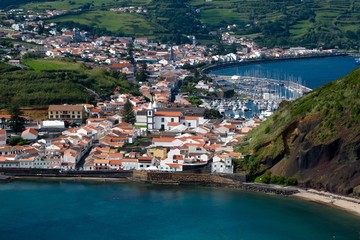 The town of Horta on Faial island in the Azores 