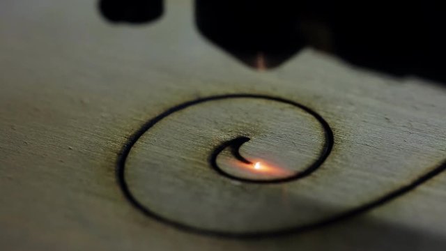 Laser cutting designed parts from wood