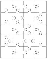 Fototapeta premium Illustration of separate parts of white puzzle