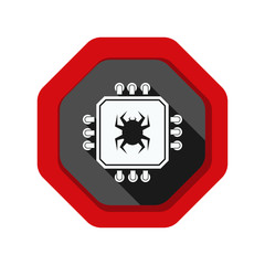 CPU Bug Warning sign illustration