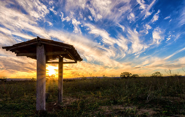 Por do sol na fazenda