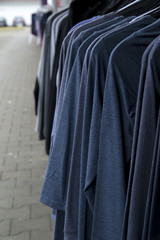 the street clothing on a hanger