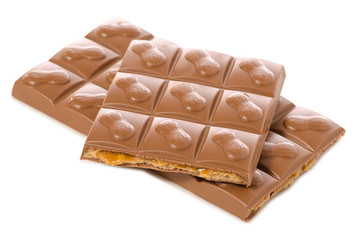 Chocolate with caramel and nuts