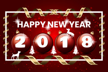 Happy New Year of dog 2018 design banner background