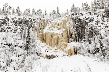 Korouoma Icefalls  in The Korouoma Nature Reserve, Finland. Southern Lapland, Municipality of Posio.