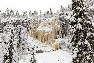 Korouoma Icefalls  in The Korouoma Nature Reserve, Finland. Southern Lapland, Municipality of Posio.