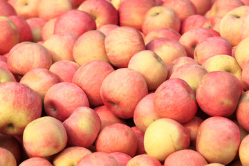 Many fresh apple stacked together