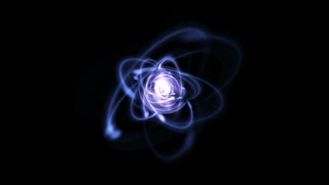 Video Background 1588: Atomic particles collide and spin (Loop).