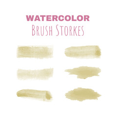 Set of vector watercolor brush strokes for digital drawing