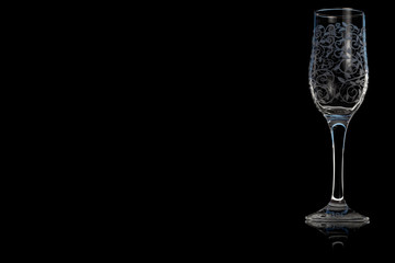 Empty champagne flute.