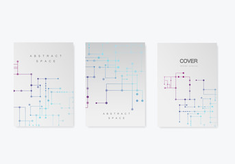 Circuit line background, connected dots and lines. Vector abstract design