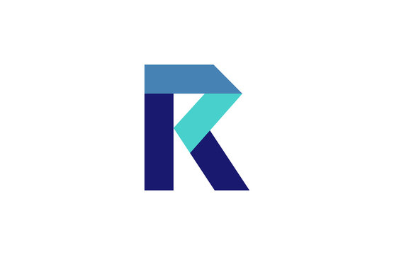 R Blue Ribbon Letter Logo