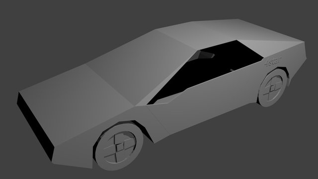 A 3D model of red sport car concept