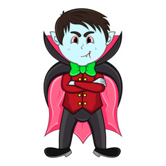 Cute Vampire Cartoon with Smile