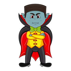 Cute Vampire Cartoon with Smile