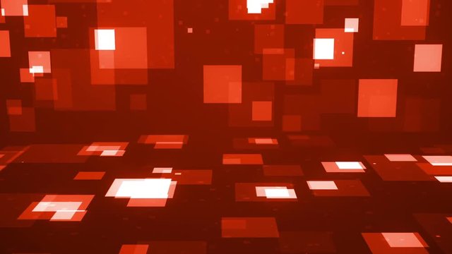 Irregular moving squares red background loop