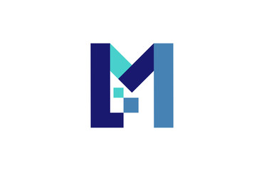 M Digital Ribbon Letter Logo