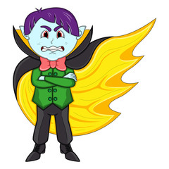 Cute Vampire Cartoon with Smile