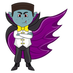Cute Vampire Cartoon with Smile