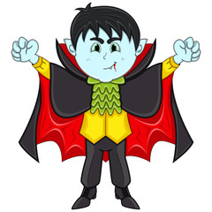 Cute Vampire Cartoon with Smile