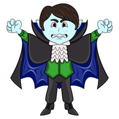 Cute Vampire Cartoon with Smile