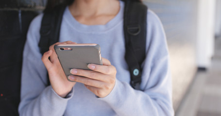 Close up of woman use of smart phone