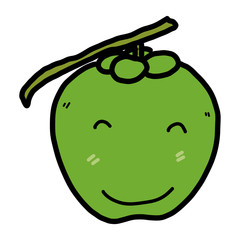 smile coconut / cartoon vector and illustration, hand drawn style, isolated on white background.