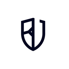Initial letters shield shape logo