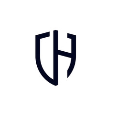 Initial letters shield shape logo