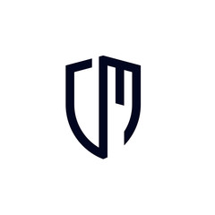 Initial letters shield shape logo