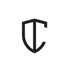 Initial letters shield shape logo