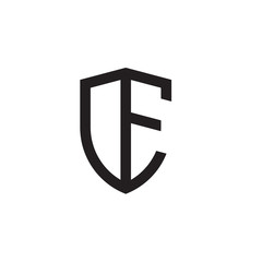 Obraz premium Initial letters shield shape logo