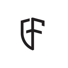 Initial letters shield shape logo