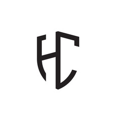 Initial letters shield shape logo